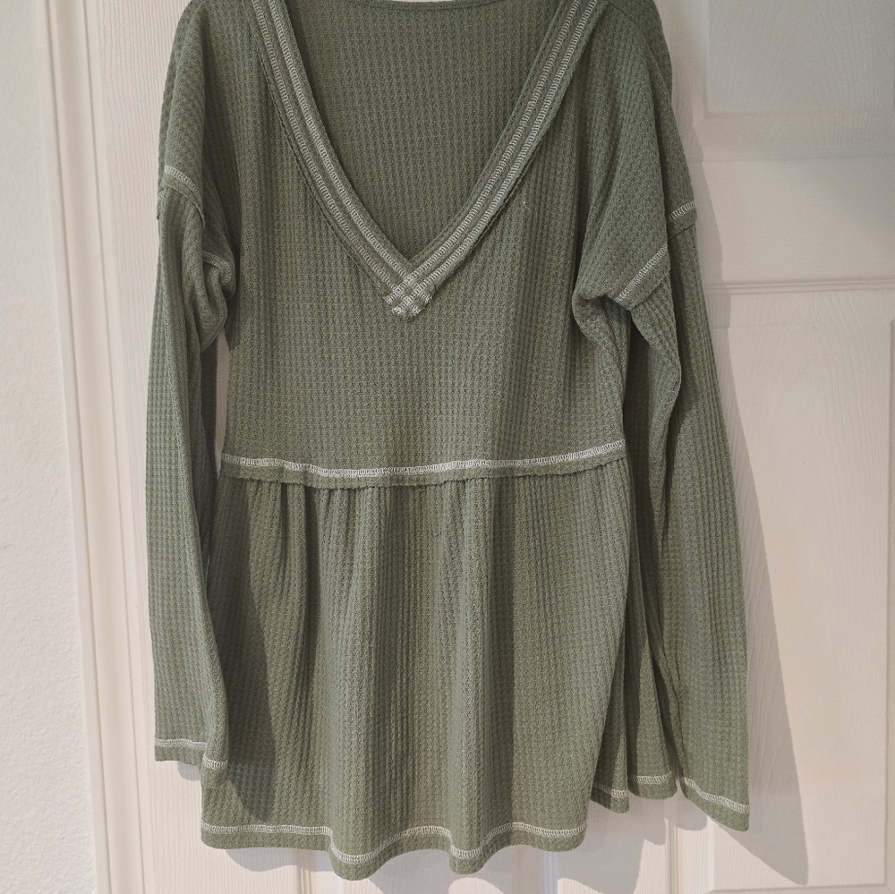 Waffle weave top